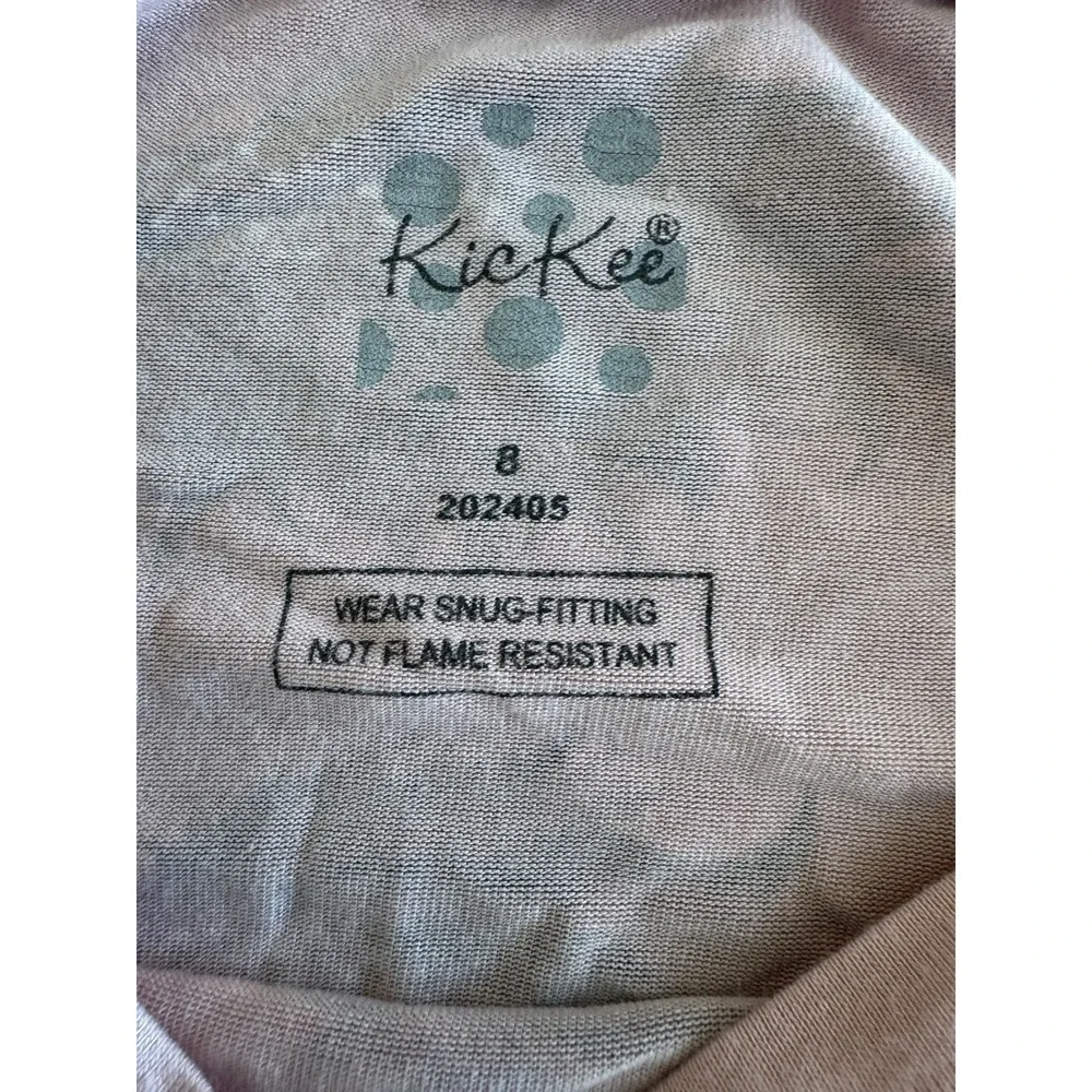 Kickee Pants Bamboo Long Sleeve Pajama Set‎  Baby Rose Neutral Beta Fish Girls 8